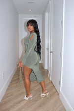 Olive Peekaboo dress