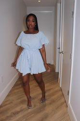 Blue stripe romper
